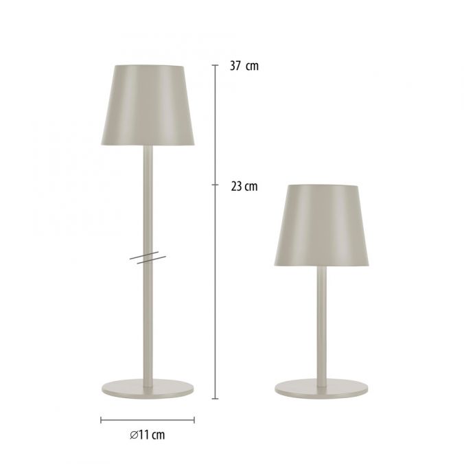 Paul Neuhaus Akku Tischleuchten 2er Set, beige (greige) Indoor, Outdoor, Camping Hotsell