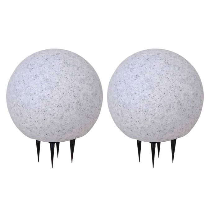 Paul Neuhaus Kugelleuchten, 2er-Set, Ø 40cm, Granitoptik, Gartenleuchten Rabatt