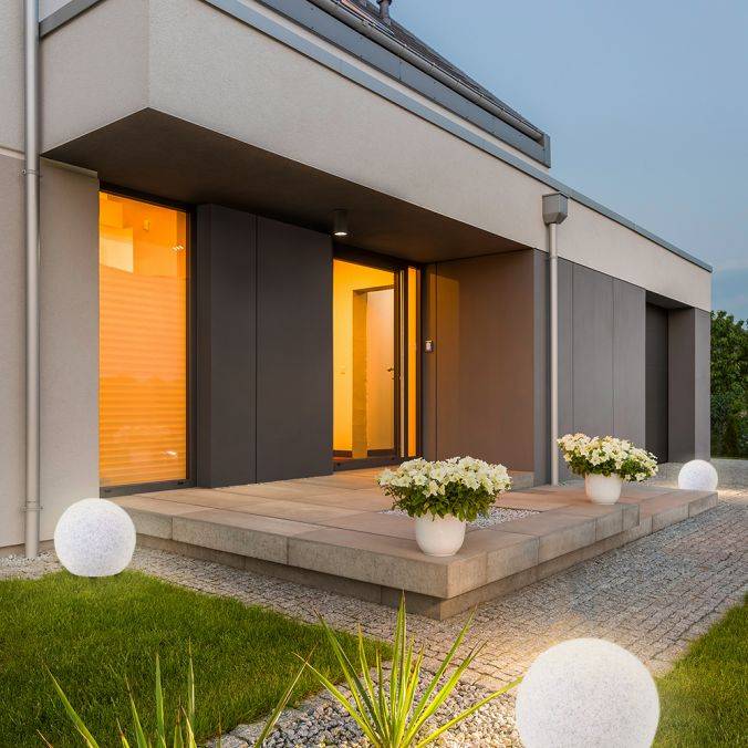 Paul Neuhaus Kugelleuchten, 2er-Set, Ø 40cm, Granitoptik, Gartenleuchten Rabatt