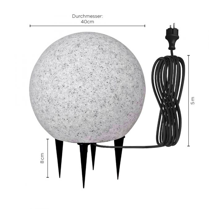 Paul Neuhaus Kugelleuchten, 2er-Set, Ø 40cm, Granitoptik, Gartenleuchten Rabatt