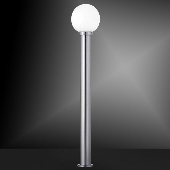 Paul Neuhaus Wegeleuchte, Kugelform, silber, 110cm Höhe, Opal, E27, Gartenleuchte Flash Sale