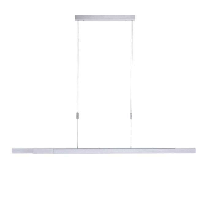 Paul Neuhaus LED-Pendelleuchte, aluminiumfarben, lineare Form, verstellbare Leuchtkörper