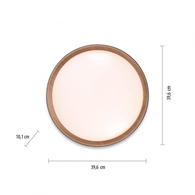 Paul Neuhaus LED Deckenleuchte, rund, schwarz, dimmbar, Holzoptik, warmweiß, Deckenlampe Black Friday
