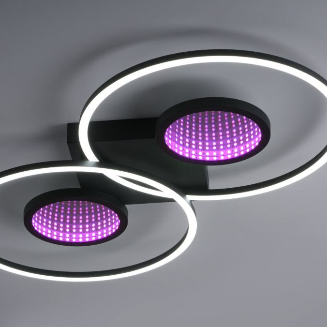 Paul Neuhaus LED Deckenleuchte schwarz Effekte RGB Rainbow CCT dimmbar Fernbedienung Cyber Monday