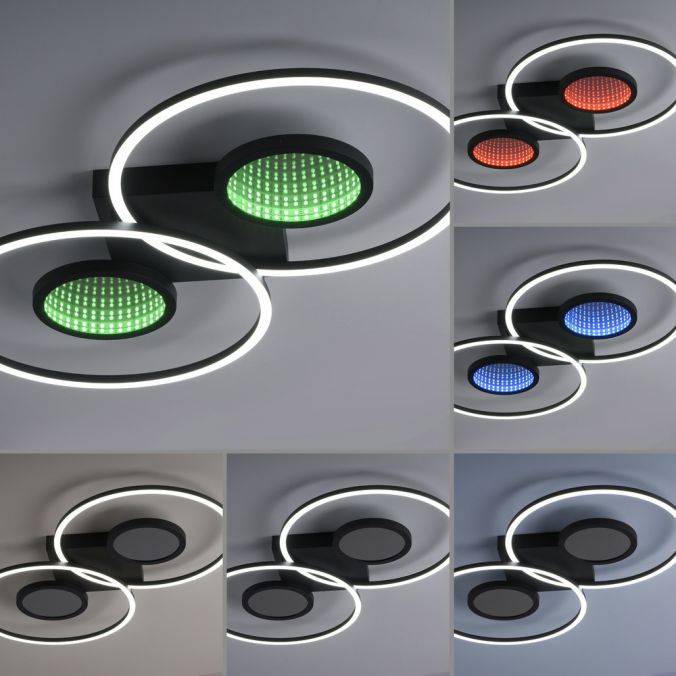Paul Neuhaus LED Deckenleuchte schwarz Effekte RGB Rainbow CCT dimmbar Fernbedienung Cyber Monday