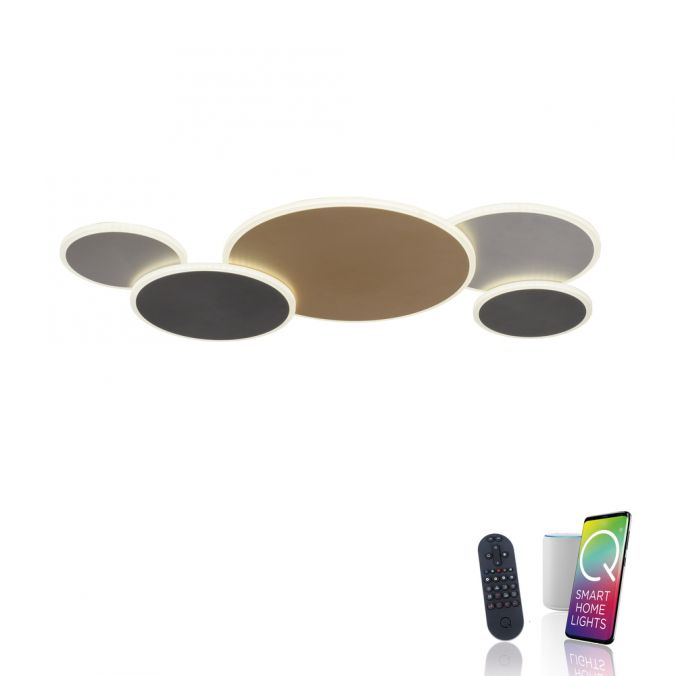 Paul Neuhaus Paul Neuhaus LED Wandleuchte Q-PIATO mehrfarbig 5 flammig rund Smart Home Weihnachtsangebot