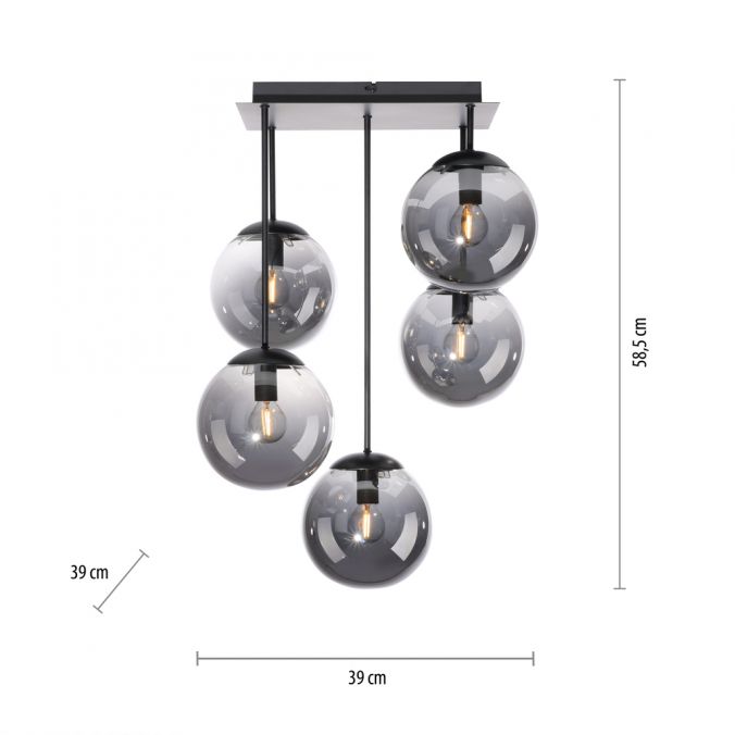 Paul Neuhaus LED Deckenleuchte, schwarz, schlicht, zeitlos, 5 flammige Deckenlampe Muttertagsangebot
