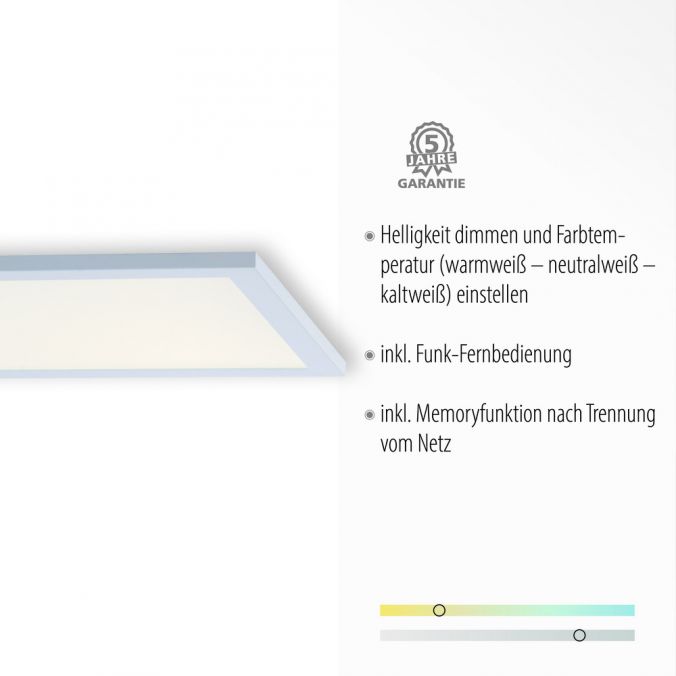 Paul Neuhaus LED-Panel, weiß, 120x30cm, flach, CCT, dimmbar, Deckenleuchte Vatertagsangebot