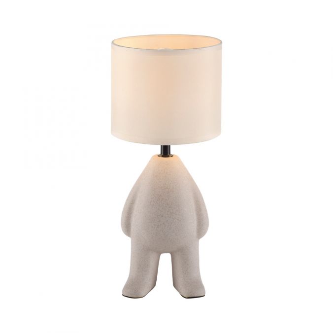 Paul Neuhaus LED Tischleuchte beige Männchen stehend Stoffschirm mit Schnurschalter Lagerräumung