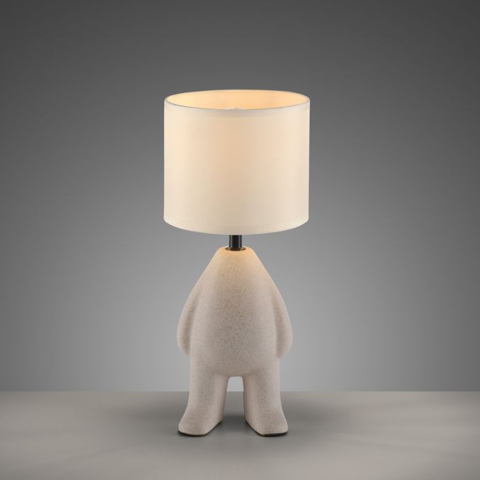 Paul Neuhaus LED Tischleuchte beige Männchen stehend Stoffschirm mit Schnurschalter Lagerräumung
