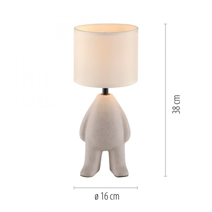 Paul Neuhaus LED Tischleuchte beige Männchen stehend Stoffschirm mit Schnurschalter Lagerräumung