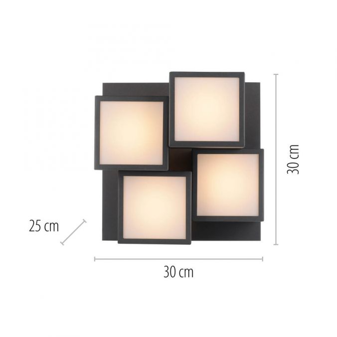 Paul Neuhaus LED Deckenleuchte schwarz Würfelform mit Backlight Wohnzimmer Top Angebot