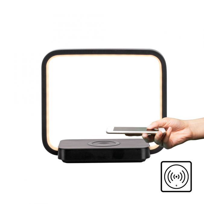 Paul Neuhaus LED Tischleuchte schwarz Handy Ladefunktion Touchschalter dimmbar