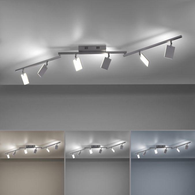 Paul Neuhaus Paul Neuhaus PURE MIRA LED Deckenleuchte aluminium 6 flammig dimmbar CCT Neuheiten