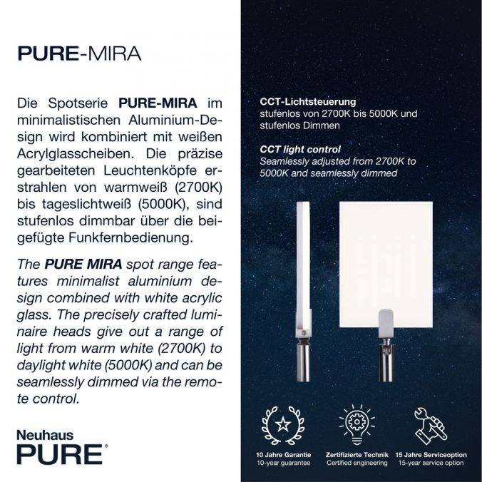 Paul Neuhaus Paul Neuhaus PURE MIRA LED Deckenleuchte aluminium 4 flammig dimmbar CCT Memory Bestseller
