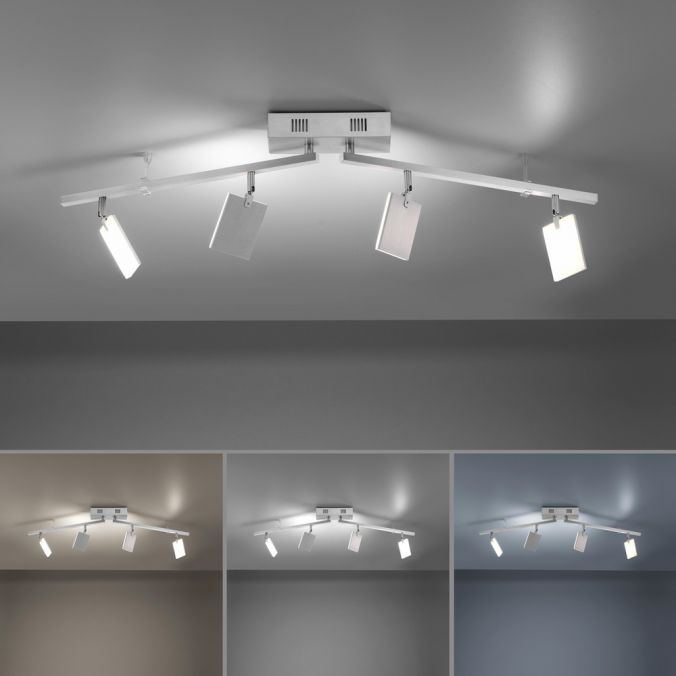 Paul Neuhaus Paul Neuhaus PURE MIRA LED Deckenleuchte aluminium 4 flammig dimmbar CCT Memory Bestseller