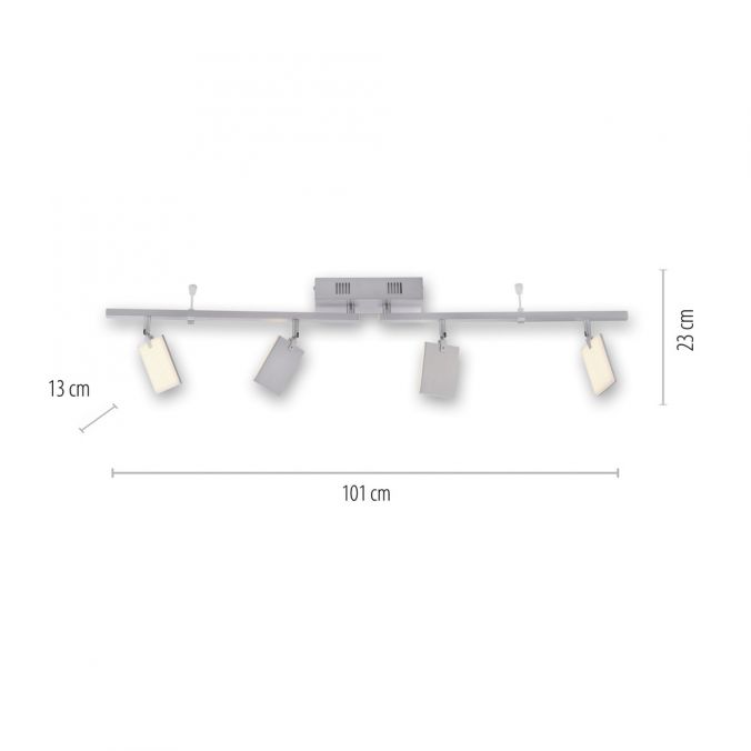 Paul Neuhaus Paul Neuhaus PURE MIRA LED Deckenleuchte aluminium 4 flammig dimmbar CCT Memory Bestseller