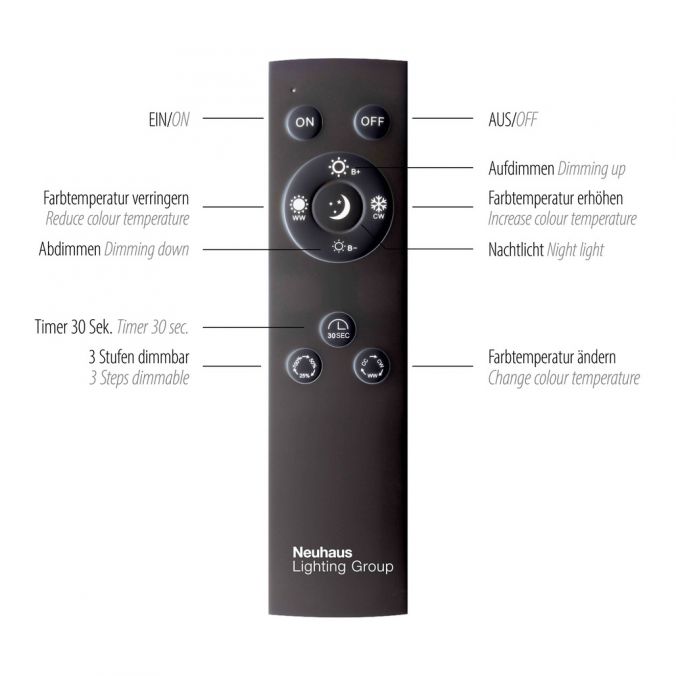Paul Neuhaus Paul Neuhaus PURE MIRA LED Deckenleuchte aluminium 4 flammig dimmbar CCT Memory Bestseller
