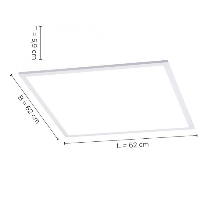 Paul Neuhaus LED-Panel, weiß, 62x62cm, Backlight, dimmbar, Farbsteuerung Kauf eins, bekomm eins gratis