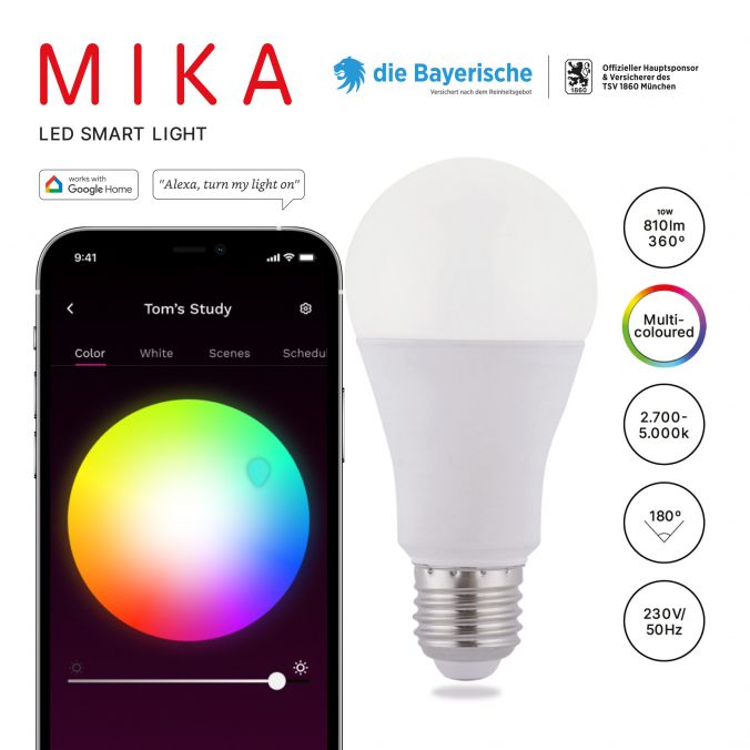 Paul Neuhaus Löwenlicht MIKA, Smart Home, RGB Farbwechsel, E27