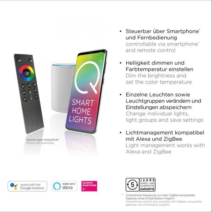 Paul Neuhaus Paul Neuhaus, Q-NEVIO, LED-Deckenleuchte, 3-flg, silber, CCT, Smart Home Wochenangebot