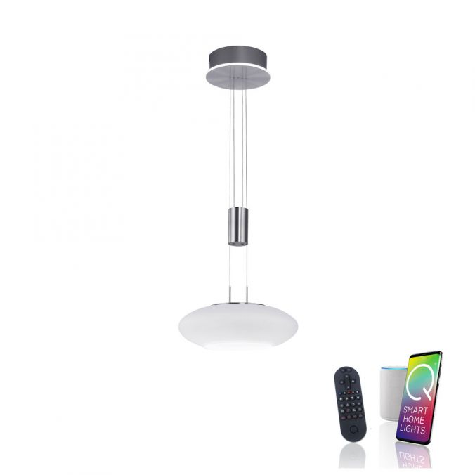 Paul Neuhaus Paul Neuhaus, Q-ETIENNE, LED Pendelleuchte stahl, Smart Home