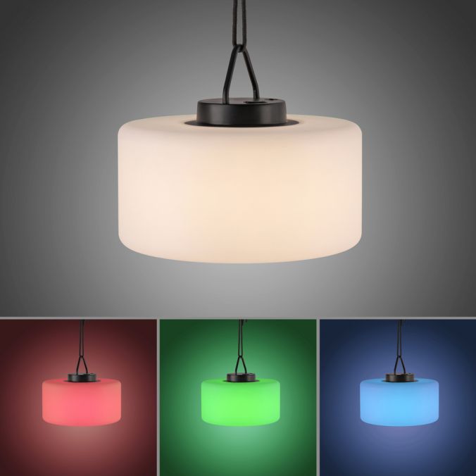 Paul Neuhaus LED-Pendelleuchte, IP44, Akkuleuchte, RGB+W, Tastschalter, inkl. USB-Kabel Letzter Tag