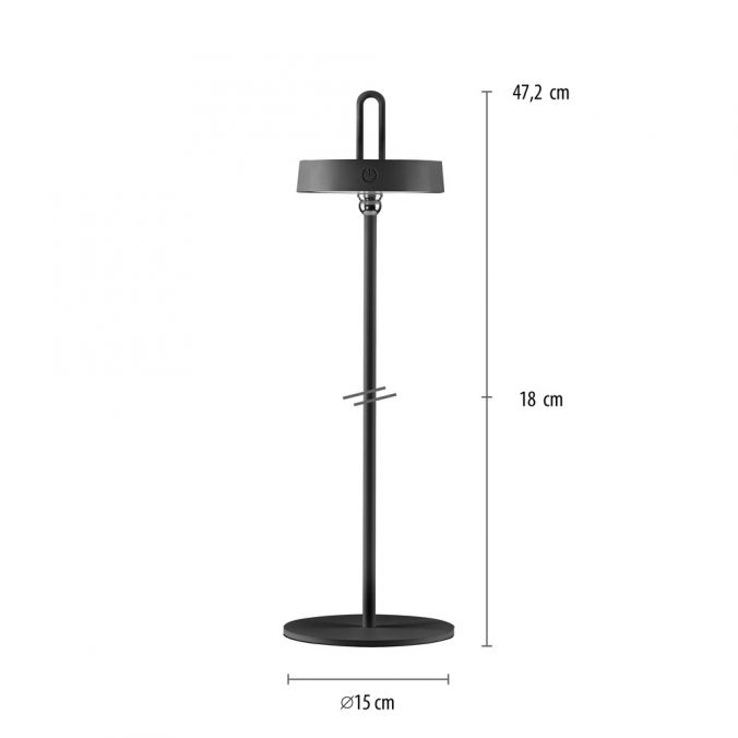 Paul Neuhaus LED Tischlampe schwarz Akku Touchdimmer spritzwassergeschützt USB Bis zu 50% Rabatt