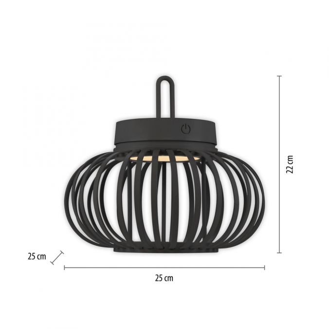 Paul Neuhaus LED Tischleuchte D=25cm schwarz Akkulampe USB IP44 dimmbar per Touch Bis zu 65% Rabatt