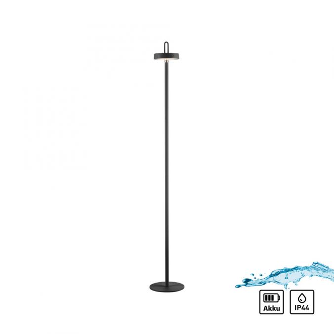 Paul Neuhaus LED Akku Stehlampe schwarz dimmbar per Touch IP44 Memoryfunktion