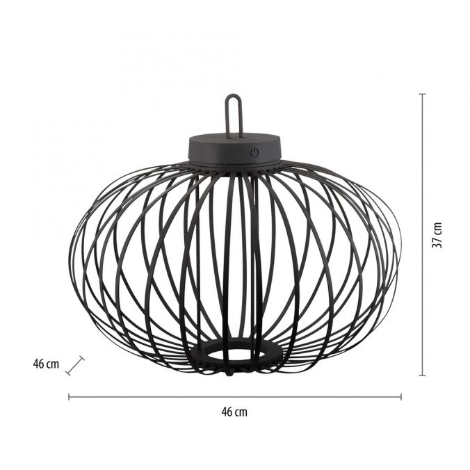 Paul Neuhaus LED Tischleuchte D=46cm schwarz Akkulampe USB IP44 dimmbar per Touch Bis zu 55% Rabatt