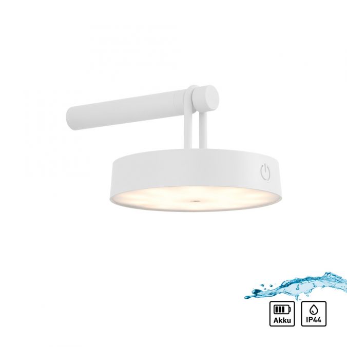 Paul Neuhaus LED Akku Wandleuchte weiß dimmbar per Touch IP44 Memoryfunktion