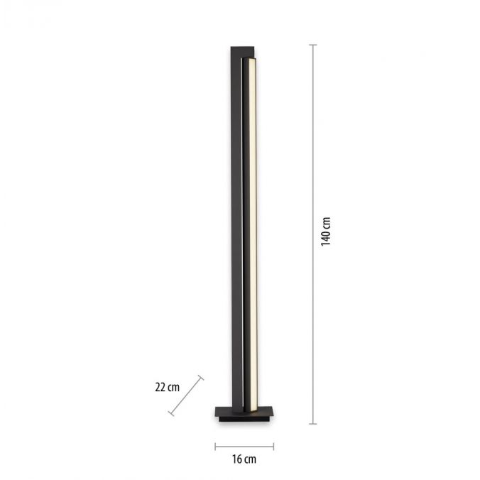 Paul Neuhaus Paul Neuhaus PURE LINES FLOOR LED Stehleuchte anthrazit dimmbar drehbar Schalter Fabrikladen