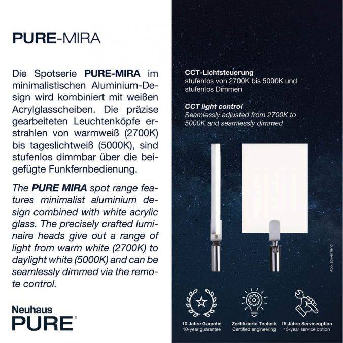 Paul Neuhaus Paul Neuhaus PURE MIRA LED Deckenleuchte schwarz 6 flammig dimmbar CCT Memory Begrenzt auf 3 Tage