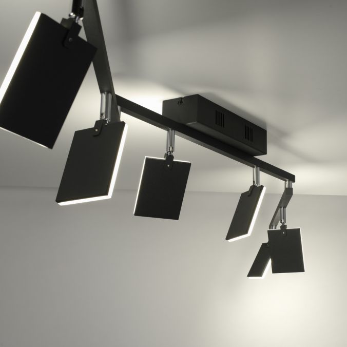 Paul Neuhaus Paul Neuhaus PURE MIRA LED Deckenleuchte schwarz 6 flammig dimmbar CCT Memory Begrenzt auf 3 Tage