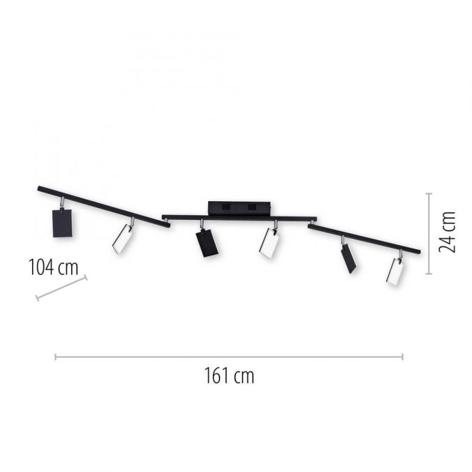 Paul Neuhaus Paul Neuhaus PURE MIRA LED Deckenleuchte schwarz 6 flammig dimmbar CCT Memory Begrenzt auf 3 Tage