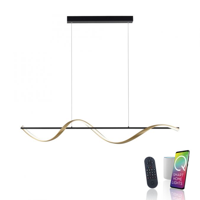 Paul Neuhaus Paul Neuhaus LED Pendelleuchte Q-SWING anthrazit messing matt Smart Home 2025
