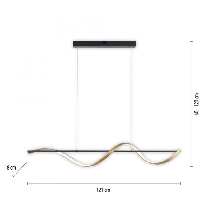 Paul Neuhaus Paul Neuhaus LED Pendelleuchte Q-SWING anthrazit messing matt Smart Home 2025