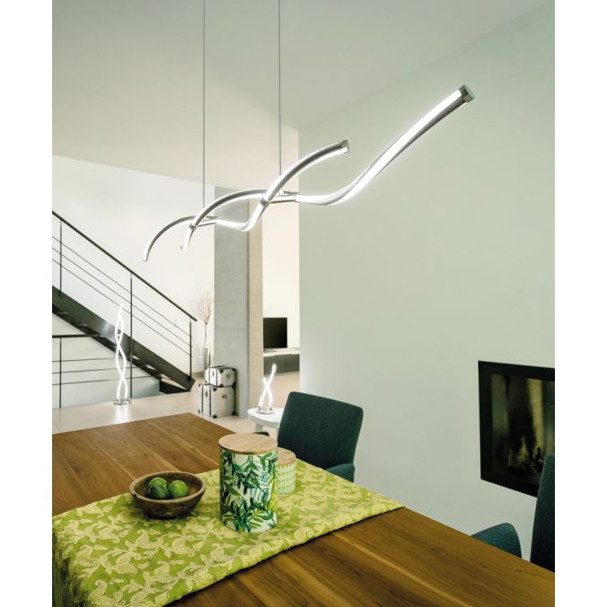 Paul Neuhaus Paul Neuhaus, Q-MALINA, LED-Pendelleuchte, Wellen Design, modern, Smart Home Online