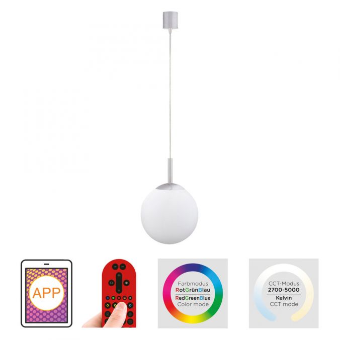 Paul Neuhaus LED Pendelleuchte Smarthome D=20 silber dimmbar App Fernbedienung Outlet