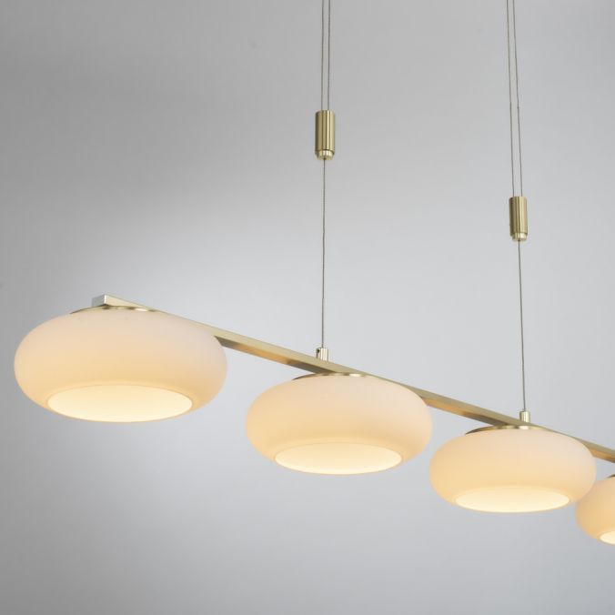 Paul Neuhaus Paul Neuhaus Q ETIENNE Pendelleuchte Smart Home messing länglich 4 flammig Auslauf