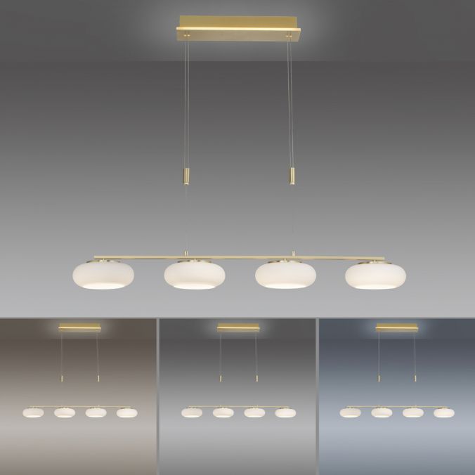 Paul Neuhaus Paul Neuhaus Q ETIENNE Pendelleuchte Smart Home messing länglich 4 flammig Auslauf