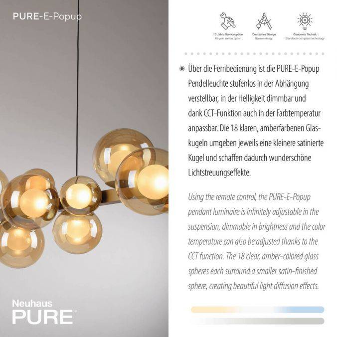 Paul Neuhaus Paul Neuhaus LED Pendelleuchte PURE E-Popup bronce höhenverstellbar Schlussverkauf