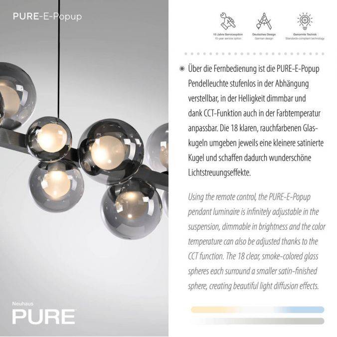 Paul Neuhaus Paul Neuhaus LED Pendelleuchte PURE E-Popup grau höhenverstellbar Günstiger Verkauf
