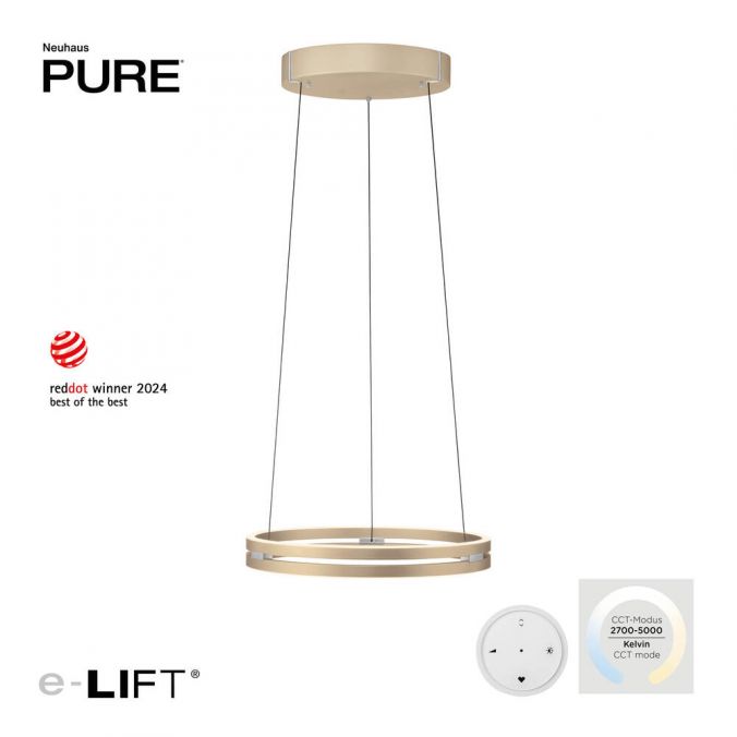 Paul Neuhaus Paul Neuhaus LED Pendelleuchte PURE E-Loop messing matt e-LIFT