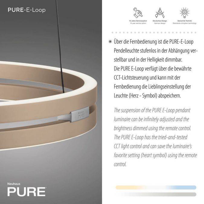 Paul Neuhaus Paul Neuhaus LED Pendelleuchte PURE E-Loop messing matt e-LIFT Meist gekauft