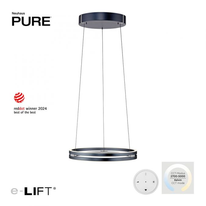 Paul Neuhaus Paul Neuhaus LED Pendelleuchte PURE E-Loop grau eloxiert e-LIFT
