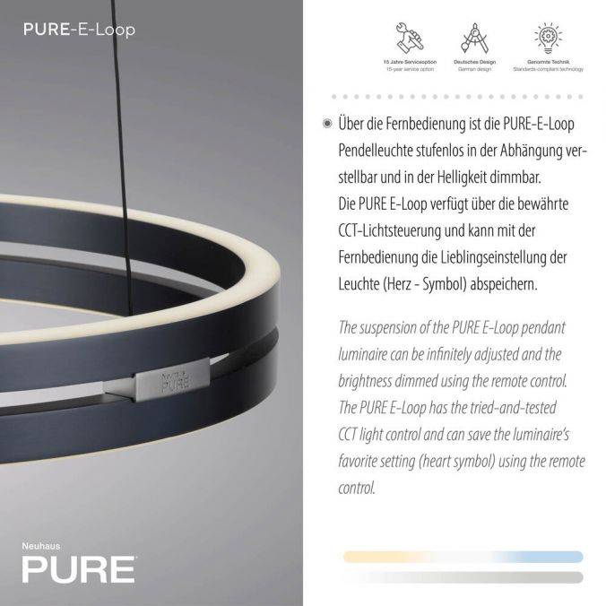 Paul Neuhaus Paul Neuhaus LED Pendelleuchte PURE E-Loop grau eloxiert e-LIFT Blitzverkäufe