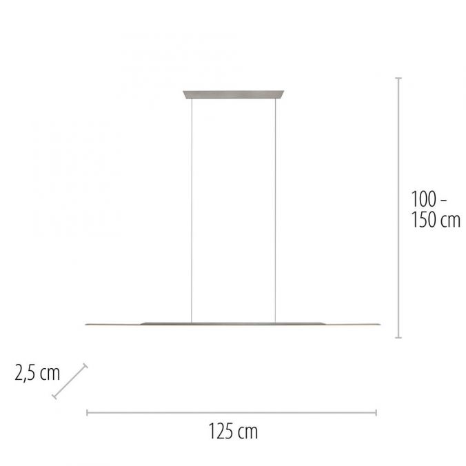 Paul Neuhaus Paul Neuhaus Pendelleuchte PURE Surface grau eloxiert 125x25 höhenverstellbar Fabrikpreis