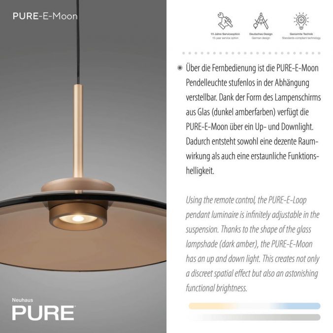 Paul Neuhaus Paul Neuhaus LED Pendelleuchte PURE E-Moon bronce elekrisch verstellbar Sonderangebot
